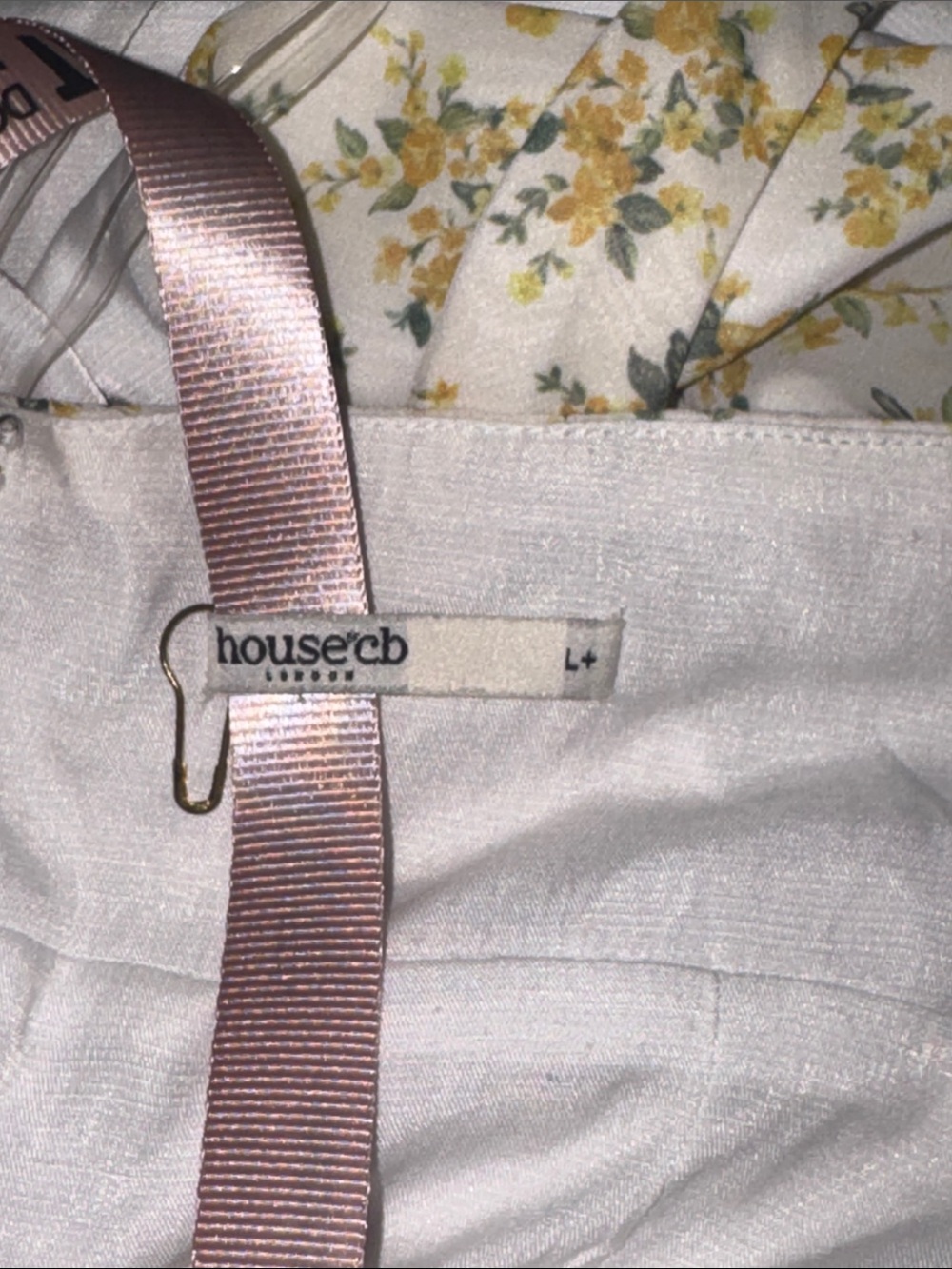 NEW HOUSE OF CB SOLADA Ivory Vintage Floral Print Georgette Halter Sz XL L+ - Picture 11 of 12